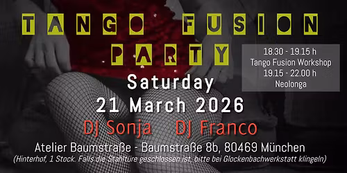 21.03 TangoFusion Party & Workshop DJ Sonja + DJ Franco