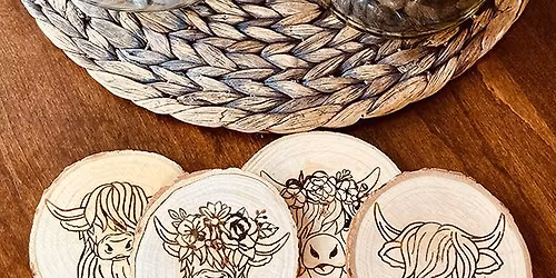 Wood burning coasters