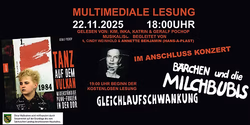Multimediale Lesung \u201eTanz auf dem Vulkan. Widerst\u00e4ndige Punk-Frauen in der DDR\u201c + Konzert