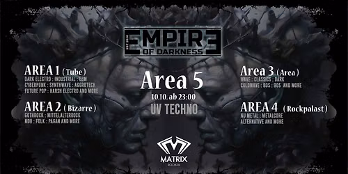 SAMSTAG - E:O:D Vol. 56 AC \/ Gast DJs The Lecter & MD75 ( Area 5 : UV-Techno-Floor )