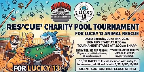 ResCUE Charity Pool Tourney for Lucky 13 Rescue