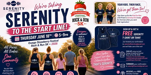 Serenity Fitness Takes on Owego Strawberry Festival- Rock & Run 5k