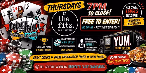 FREE Texas Hold'em at The Fitz Bar & Lounge (The Yum. Food Truck)