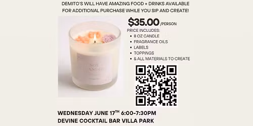 Candle Making Experience at Devine Cocktail Bar (next to Demitos)