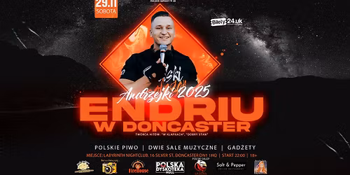 ANDRZEJKI W DONCASTER 🌟 ENDRIU🔥 DWIE SALE MUZYCZNE 🎉