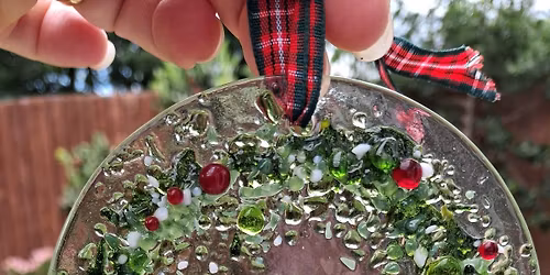 Fused Glass Christmas Wreath Decoration