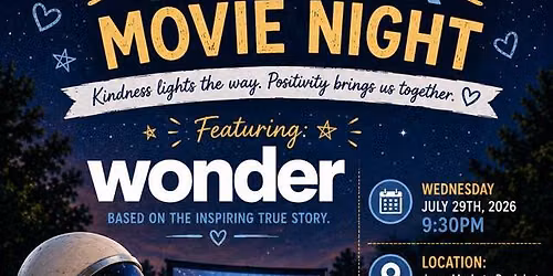JAM\u2019s Community Outdoor Movie Night Featuring: WONDER