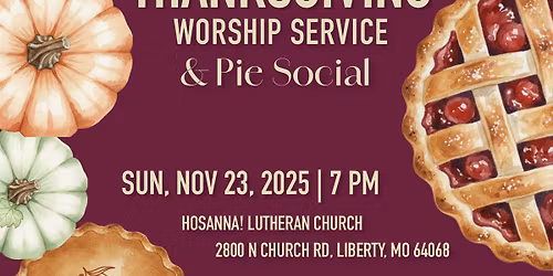 Interfaith Thanksgiving Worship Service & Pie Social