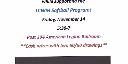 LCWM Softball Program Bingo