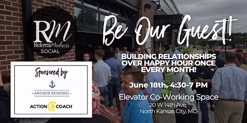 RM Social - June 18th, 4:30-7 PM, Elevator Co-Working Space