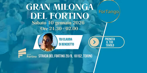 Gran Milonga Del Fortino, Tdj Claudia Di Benedetto, 10 Gennaio 2026