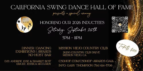California Swing Dance Hall of Fame 36th Anniversary Gala Awards