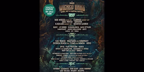 Wicked Oaks Music Festival - (2-Day Pass) with Bob Moses (club set), Eric Prydz, Cloonee, Gryffin, and more!