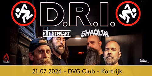 D.R.I. + R\u00f6t Stewart + Shaolin @ DVG Club, Kortrijk