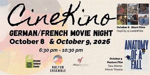 Cin\u00e9Kino Franco-German Project Wine Tasting & Film on Oct 8 HopCity & Oct 9