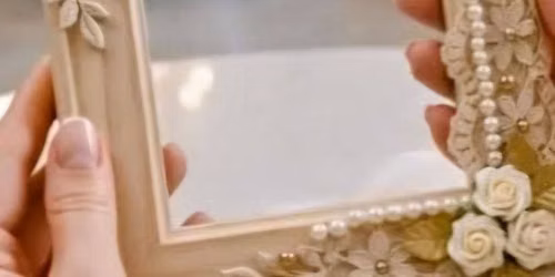 Pearls and Lace Picture Frame and Votive holder