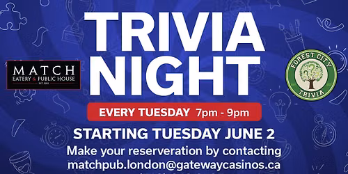 General Knowledge Trivia at Match Eatery & Public House 