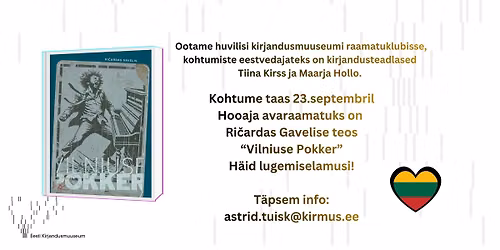 Raamatuklubi hooaja avakohtumine
