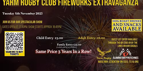 Yarm Rugby Fireworks 2025