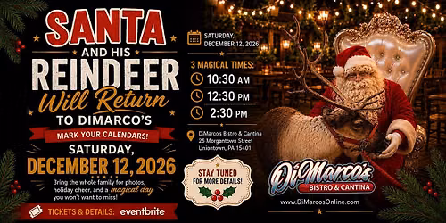 Breakfast or Lunch with Santa and his Reindeer!