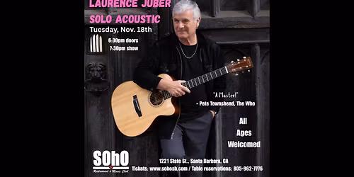 Renowned Guitarist Laurence Juber (solo show) at SOhO Santa Barbara