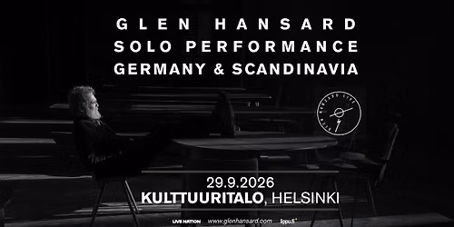 Glen Hansard (IR), Kulttuuritalo, Helsinki 29.9.2026 