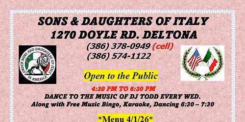 Pasta night at the Sons and Daughters of Italy