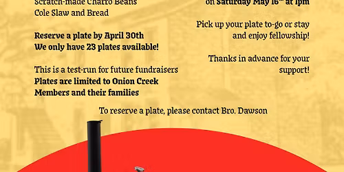 BBQ Plate Fundraiser for Onion Creek
