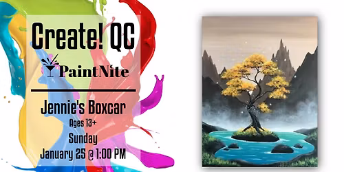 Paint Nite at Jennie's Boxcar: Misty Mountain Hot Springs