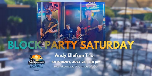 Andy Ellefson Trio @ The Mounds Block Party Saturday!