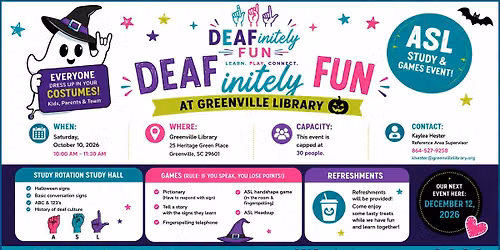 ASL Study & Games at Greenville Library!