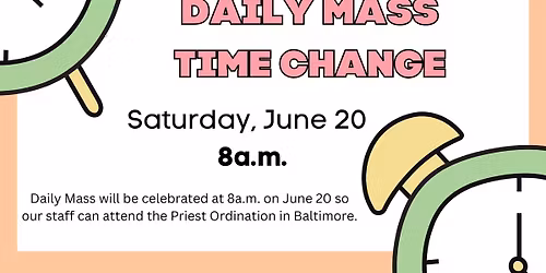 Daily Mass Time Change