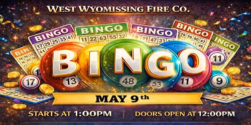 Bingo (All are Welcome - Must be 21 to Enter - Doors Open at 12 pm)
