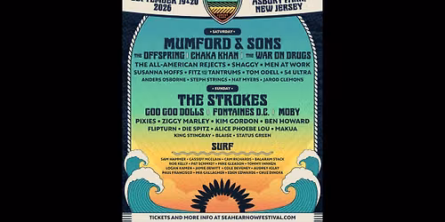 Sea Hear Now Festival: Mumford & Sons  The Strokes - 2 Day Pass