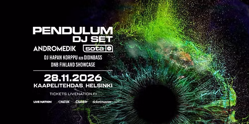 PENDULUM DJ SET (AU), Kaapelitehdas, Helsinki 28.11.2026