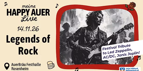Legends of Rock w\/Led Zeppelin(by Letz Zep), AC\/DC(by She\u2019s got Balls), Janis Joplin(by Kozmic Blue)