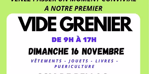 VIDE GRENIER organis\u00e9 par l'APE des Rochettes