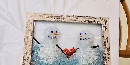 Valentine\u2019s Day resin glass snowman, or beach scene classclass