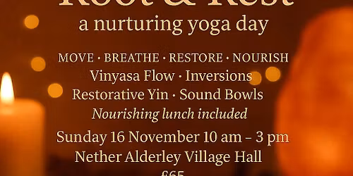 Root and Rest. Restorative yoga workshop