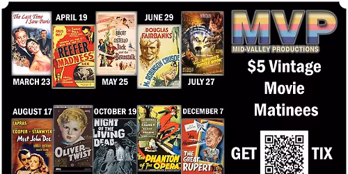 $5 Vintage Movie Matinees!