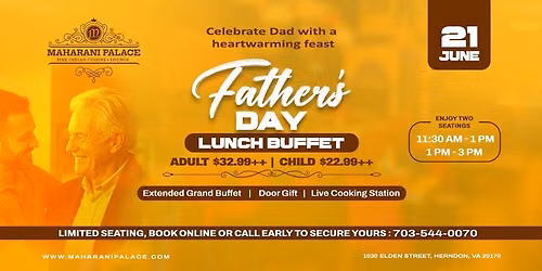 This Father\u2019s Day, Dine With DAD on Sunday, June 21st for grand lunch buffet!