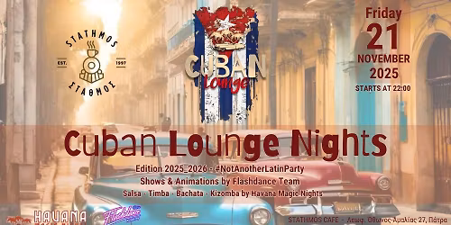 Fridays Cuban Lounge Nights at Stathmos Cafe Bar Restaurant by Havana Magic Nights - 21\/11\/2025