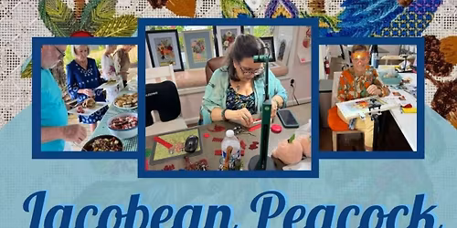 Jacobean Peacock Needlepoint Stumpwork Retreat with Kelly Clark