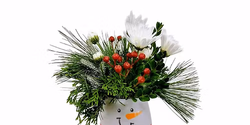 Flower Happy Hour: Wine Glass With Christmas Greens