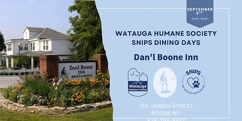 WHS & SNIPS Dining Days Presents @ Dan\u2019l Boone Inn