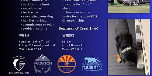 Detection Dog Trial and Seminar