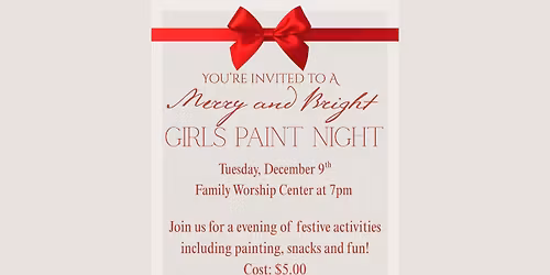 Merry and Bright Girls Paint Night