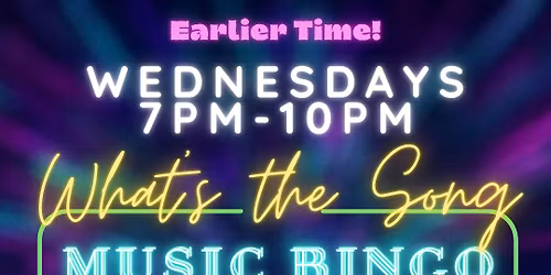What's the Song Music Bingo Wednesdays