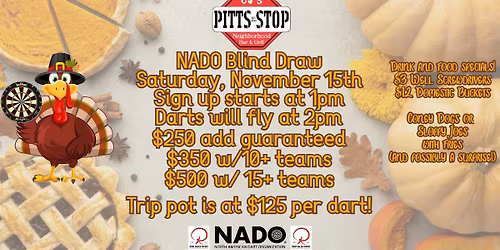 CJ's NADO Blind Draw - Saturday November 15th