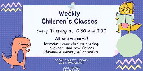 Weekly Children's Class: Can't Sleep